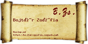 Bojtár Zsófia névjegykártya